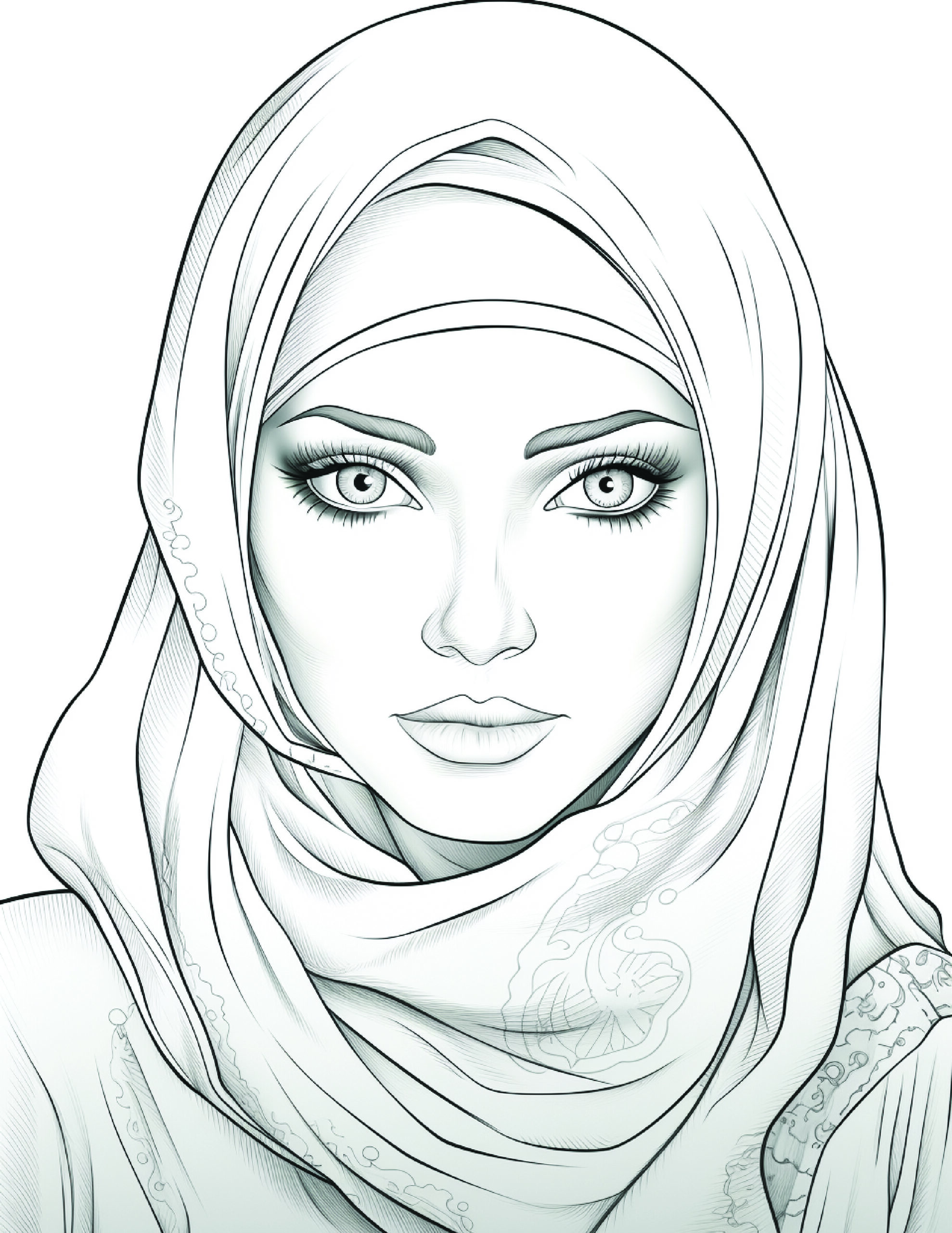 Féminité voilée – 200 illustrations à colorier pour filles voilées - Image 4
