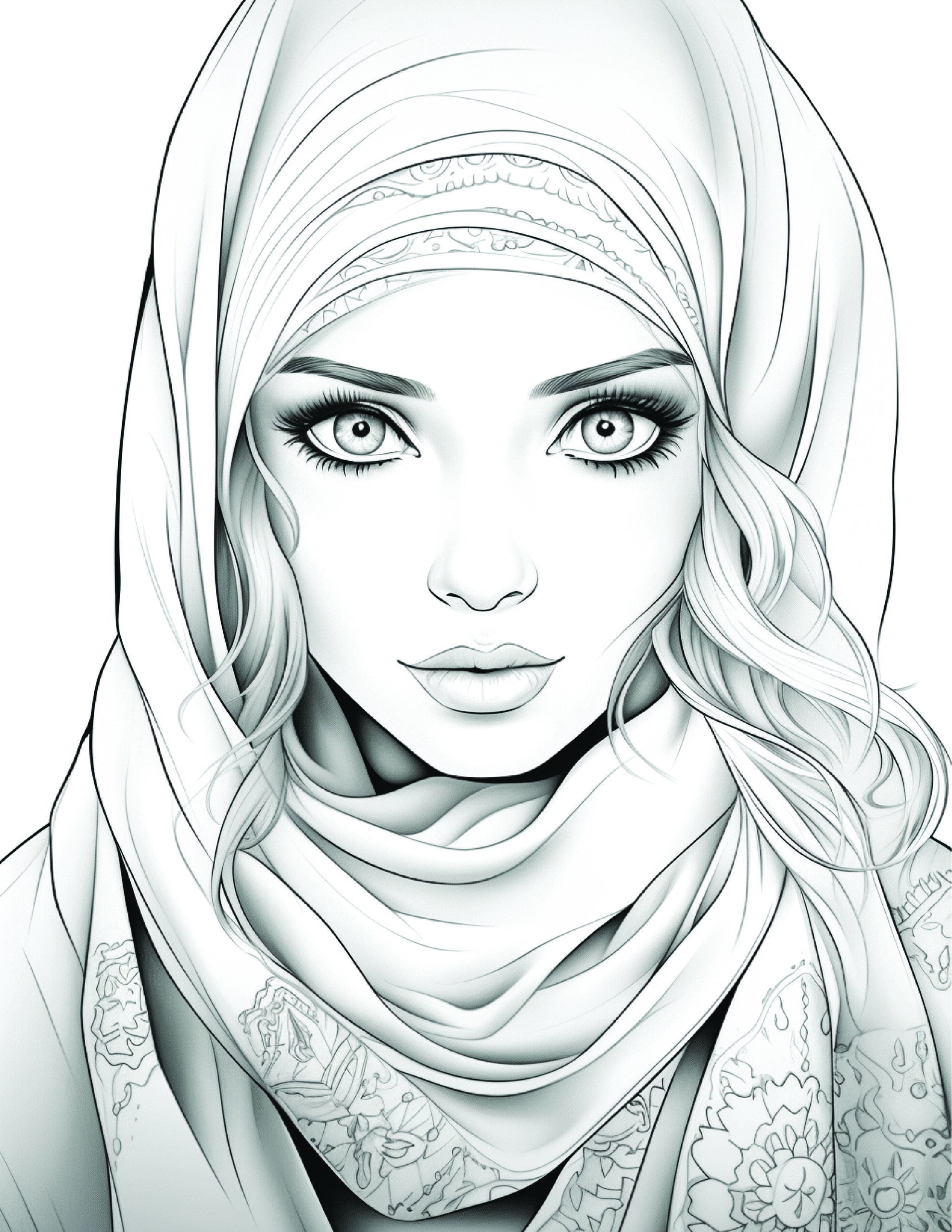 Féminité voilée – 200 illustrations à colorier pour filles voilées - Image 5
