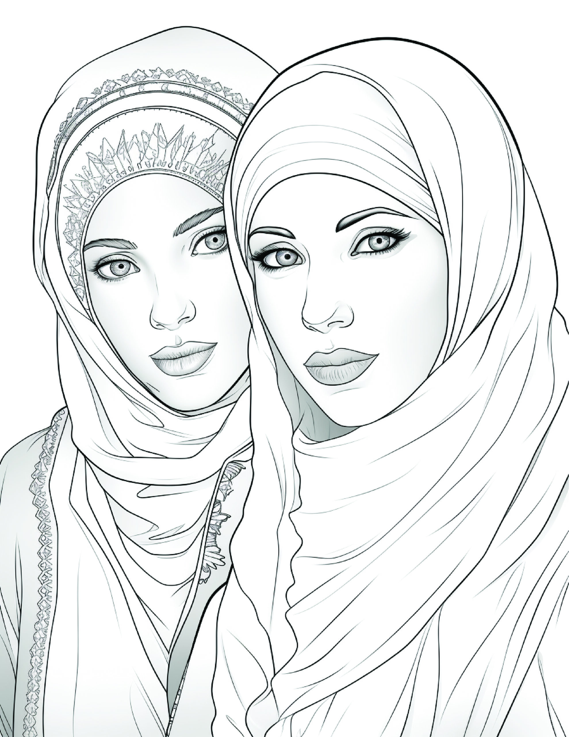 Féminité voilée – 200 illustrations à colorier pour filles voilées - Image 3